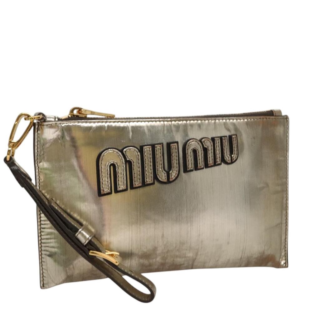Miu Miu Clutch Bag Enamel Gold